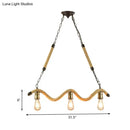 GobekUsa Industrial Metal Island Pendant Light Fixture with Exposed Bulbs - Beige, 3 Lights