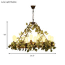 GobekUsa Industrial Metal LED Pendant Light with 10 Bulbs - Pink/Green Finish - Perfect for Restaurants