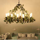 GobekUsa Industrial Metal LED Pendant Light with 10 Bulbs - Pink/Green Finish - Perfect for Restaurants