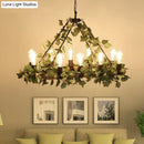 GobekUsa Industrial Metal LED Pendant Light with 10 Bulbs - Pink/Green Finish - Perfect for Restaurants