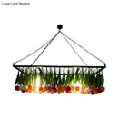 GobekUsa Industrial Metal Pendant Chandelier - Green 3-Light Tulip LED Hanging Fixture for Restaurants