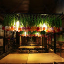 GobekUsa Industrial Metal Pendant Chandelier - Green 3-Light Tulip LED Hanging Fixture for Restaurants