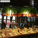 GobekUsa Industrial Metal Pendant Chandelier - Green 3-Light Tulip LED Hanging Fixture for Restaurants