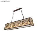 GobekUsa Industrial Metal Pendant Lighting 3/6-Light Bronze Island Fixture with Fabric Shade