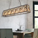 GobekUsa Industrial Metal Pendant Lighting 3/6-Light Bronze Island Fixture with Fabric Shade