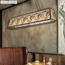 GobekUsa Industrial Metal Pendant Lighting 3/6-Light Bronze Island Fixture with Fabric Shade