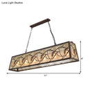 GobekUsa Industrial Metal Pendant Lighting 3/6-Light Bronze Island Fixture with Fabric Shade