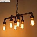 GobekUsa Industrial Metal Pipe Pendant: 6-Light Ceiling Lamp for Dining Room