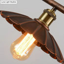 GobekUsa Industrial Metal Rust Scalloped Suspended Lighting Fixture - Bistro 3-Bulb Island Lighting