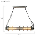 GobekUsa Industrial Silver Metal Pendant Light with LED, Clear Glass Shade - Cylindrical Wire Cage Design