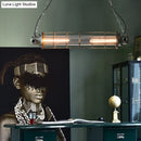 GobekUsa Industrial Silver Metal Pendant Light with LED, Clear Glass Shade - Cylindrical Wire Cage Design