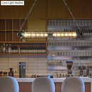 GobekUsa Industrial Silver Metal Pendant Light with LED, Clear Glass Shade - Cylindrical Wire Cage Design