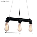 GobekUsa Industrial Style Black Iron Pendant Lamp with Linear Piping - 3/5/10-Head Hanging Light for Island