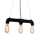 GobekUsa Industrial Style Black Iron Pendant Lamp with Linear Piping - 3/5/10-Head Hanging Light for Island