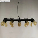GobekUsa Industrial Style Black Metal Piping Island Lamp - Dining Room Hanging Light Fixture