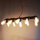 GobekUsa Industrial Style Black Metal Piping Island Lamp - Dining Room Hanging Light Fixture