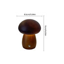 Wooden creative mushroom night light stepless dimming bedroom table lamp by Decorbites