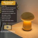 Wooden creative mushroom night light stepless dimming bedroom table lamp by Decorbites