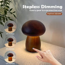 Wooden creative mushroom night light stepless dimming bedroom table lamp by Decorbites