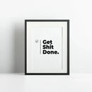 Minimalist colorful book stack quote poster office wall art