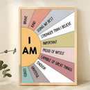 Minimalist colorful book stack quote poster office wall art
