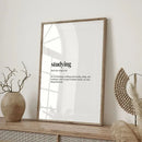 Minimalist colorful book stack quote poster office wall art