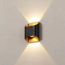 Modern black & gold curved led outdoor wall lights garden sconce