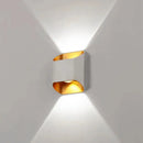 Modern black & gold curved led outdoor wall lights garden sconce by Decorbites