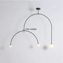 GobekUsa Iron Balance Chandelier: Scandinavian Post-Modern Living Room Pendant Lamp