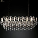 GobekUsa Iron Crystal LED Chandelier: 19th Century Style Kitchen Pendant Light