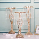 Elegant gold crystal iron flower racks for dining room centerpieces by Decorbites