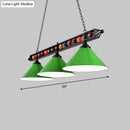 GobekUsa Iron Linear Island Ceiling Light with Cone Shade - Industrial Country Club Style