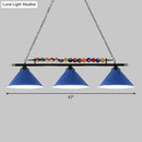 GobekUsa Iron Linear Island Ceiling Light with Cone Shade - Industrial Country Club Style