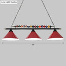 GobekUsa Iron Linear Island Ceiling Light with Cone Shade - Industrial Country Club Style