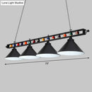 GobekUsa Iron Linear Island Ceiling Light with Cone Shade - Industrial Country Club Style