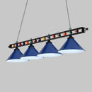 GobekUsa Iron Linear Island Ceiling Light with Cone Shade - Industrial Country Club Style