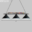 GobekUsa Iron Linear Island Ceiling Light with Cone Shade - Industrial Country Club Style
