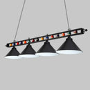 GobekUsa Iron Linear Island Ceiling Light with Cone Shade - Industrial Country Club Style