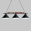 GobekUsa Iron Linear Island Ceiling Light with Cone Shade - Industrial Country Club Style
