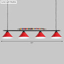 GobekUsa Iron Linear Island Ceiling Light with Cone Shade - Industrial Country Club Style