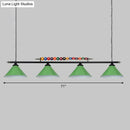 GobekUsa Iron Linear Island Ceiling Light with Cone Shade - Industrial Country Club Style