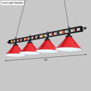 GobekUsa Iron Linear Island Ceiling Light with Cone Shade - Industrial Country Club Style