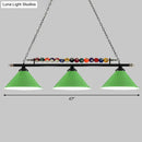 GobekUsa Iron Linear Island Ceiling Light with Cone Shade - Industrial Country Club Style