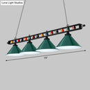 GobekUsa Iron Linear Island Ceiling Light with Cone Shade - Industrial Country Club Style