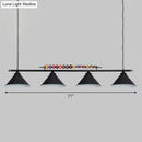 GobekUsa Iron Linear Island Ceiling Light with Cone Shade - Industrial Country Club Style