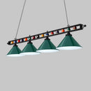GobekUsa Iron Linear Island Ceiling Light with Cone Shade - Industrial Country Club Style