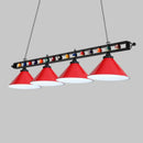 GobekUsa Iron Linear Island Ceiling Light with Cone Shade - Industrial Country Club Style