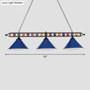 GobekUsa Iron Linear Island Ceiling Light with Cone Shade - Industrial Country Club Style