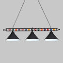 GobekUsa Iron Linear Island Ceiling Light with Cone Shade - Industrial Country Club Style