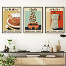 Vintage italian espresso coffee set of 6 framed kitchen wall art by Decorbites